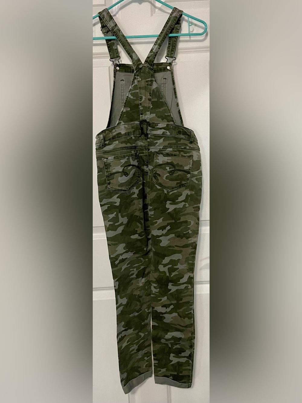 Justice - Girls Green Camo Overalls - Size 14 - Picture 3 of 5
